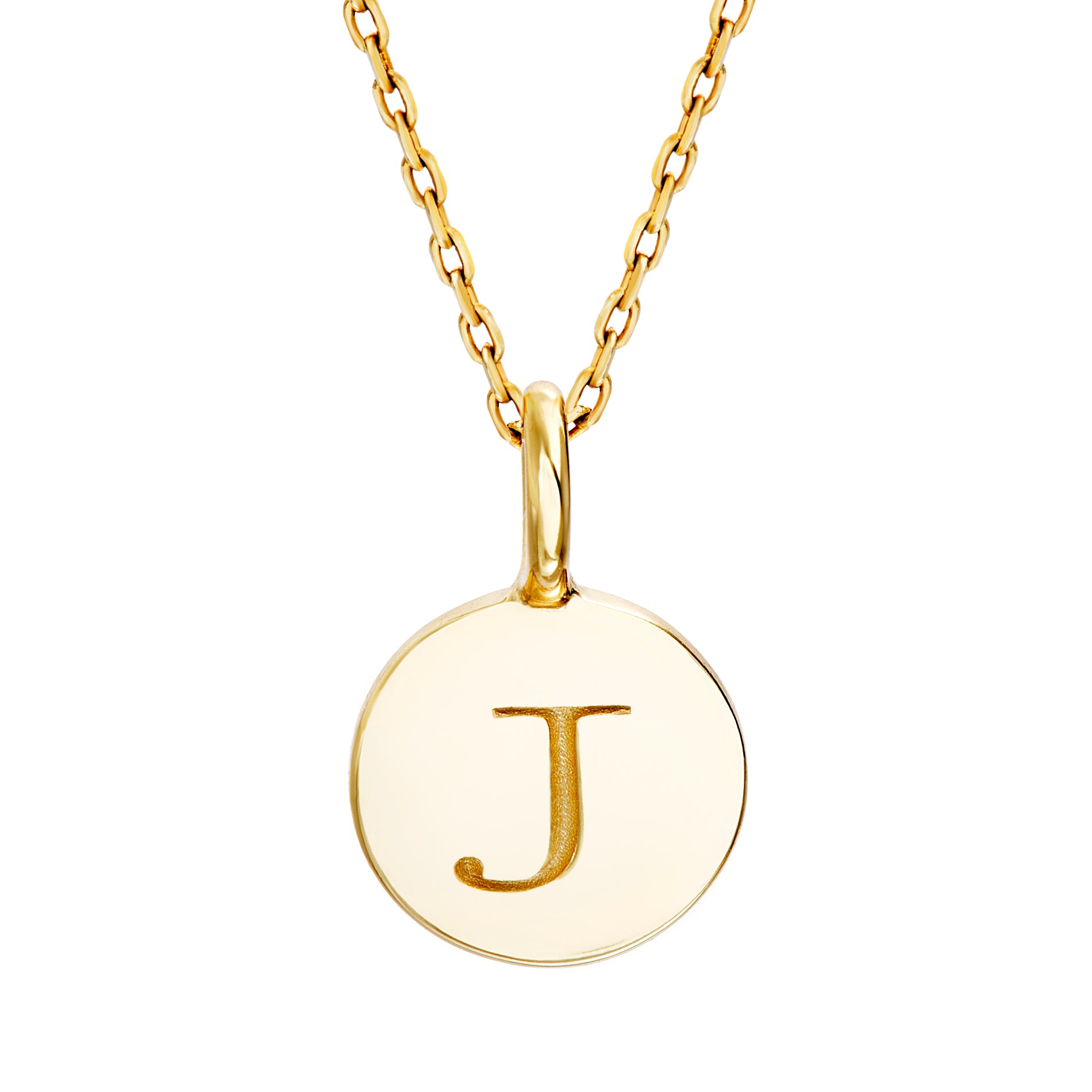 Gold Initial Disc Pendant
